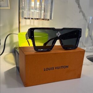 Louis Vuitton Black Sunglasses with Diamond Accent